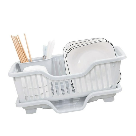 Dish Drying Rack with Drainboard Large Capacity Dish Drainer with Utensil Holder for Kitchen