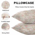 thumbnail image 5 of Lumbar Pillow Covers 20x12 Inch Set of 2, Pink Flowers Waterproof Outdoor Pillow Covers, Country Botanical Floral Leaves Romantic Decorative Cushion Pillowcases for Couch, Sofa, Bed, Garden, Patio, 5 of 9