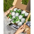 thumbnail image 3 of Artificial Wedding Dahlia Flowers 25pcs Fake Foam Roses with Stem for Wedding Bouquets Centerpieces Arrangements Decoration(Mint Green), 3 of 5