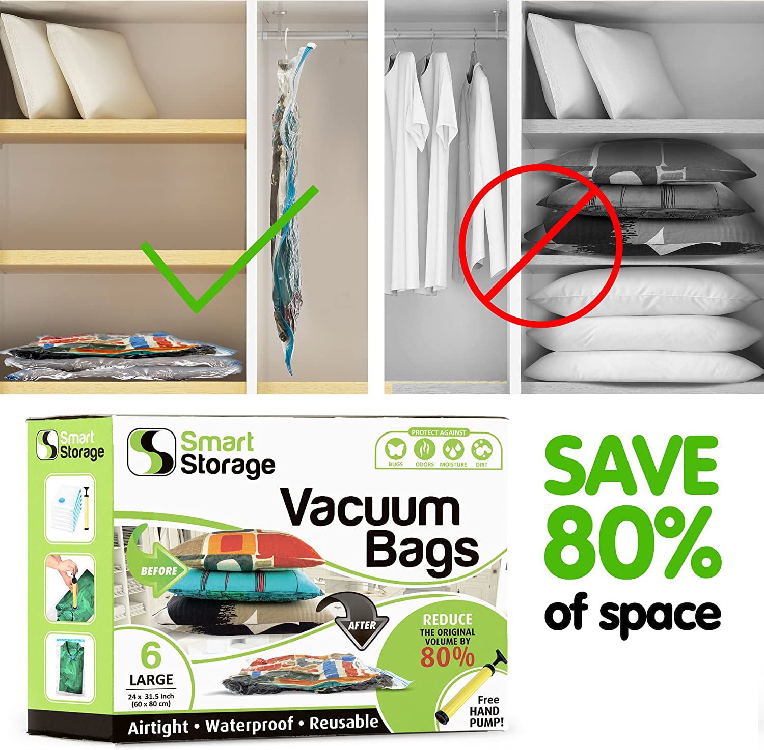 3d Vacuum Storage Bags Space Saving Closet Organizer Empty 80