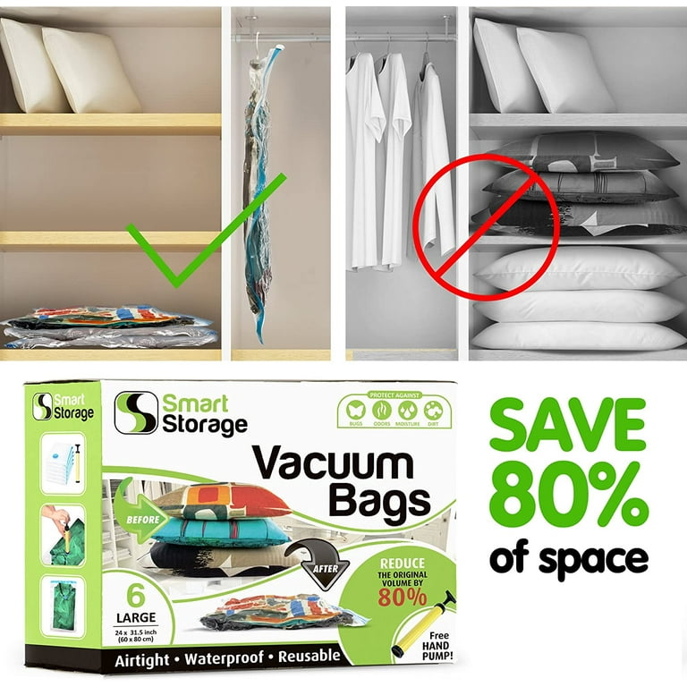 Thsue Vacuum Storage Bags 4-Pack Save 80% on Clothes Storage Space
