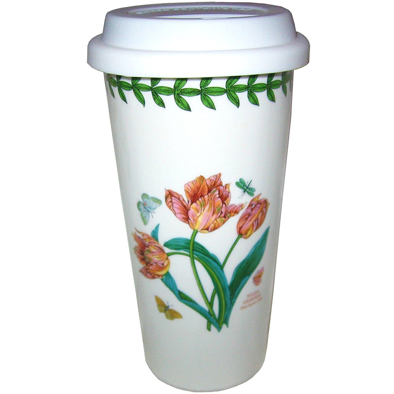 Portmeirion Botanic Garden Travel Mug With Silicone Lid Pink Parrot Tulips Ceramic 15 Oz Travel Mug By Portmeirion Botanic Garden Walmart Com Walmart Com