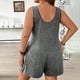 thumbnail image 4 of Trajes Casuales para las Mujeres Verano sin Mangas, Bolsillo Sólido Moda Romper Corto, 4 of 9