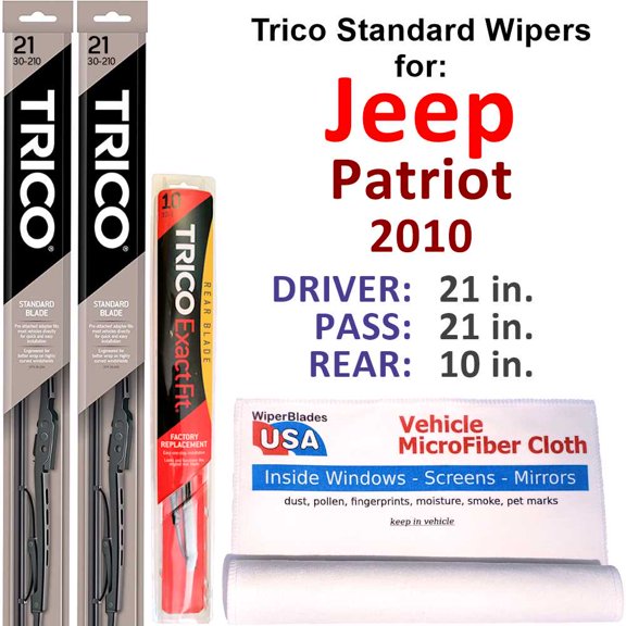 2010 Jeep Patriot Wiper Blades (Set of 3) w/Rear Wiper