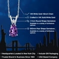 thumbnail image 2 of Gem Stone King 14K White Gold Purple Amethyst and White Created Sapphire Pendant Necklace for Women | 0.82 Cttw | Gemstone February Birthstone | Pear Shape 8X5MM | With 18 inch Chain, 2 of 6