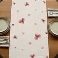 thumbnail image 5 of Table Runners 72 Inches Long Dress Scarves, Pink Flowers Farmhouse Kitchen/Dining Table Runner, Coffee Tablerunners, Spring Watercolor Botanical Floral Beige 16x72 Inch, 5 of 9