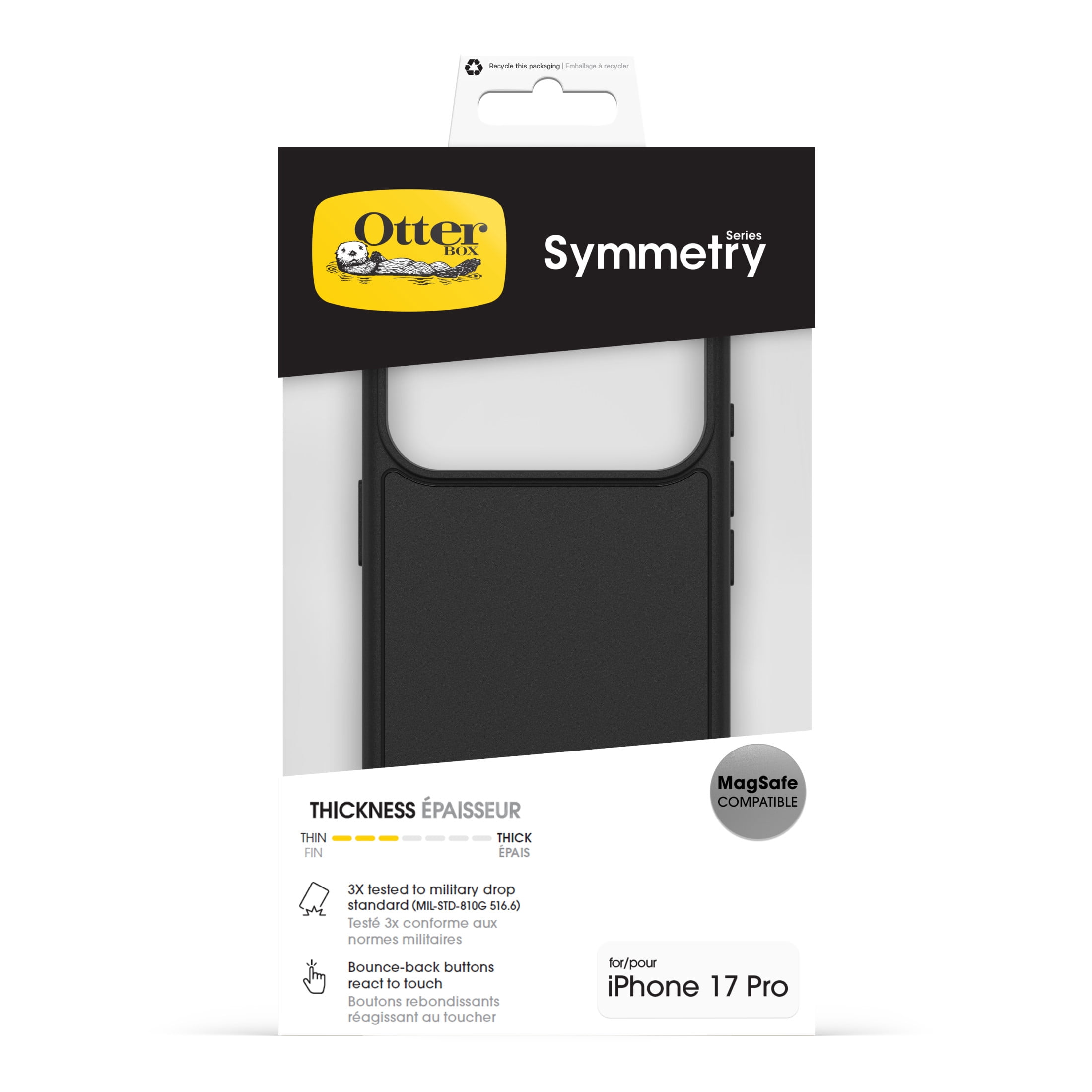 OtterBox Symmetry Series Case with MagSafe for iPhone 17 Pro - Black