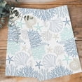thumbnail image 4 of Blue Aqua Grey Coastal 1 Pack Kitchen Towel, Water Absorbent Dish Towel, Summer Beach Coral Shell Starfish Decorative Hand Towels - Quick Drying Cloth for Cooking Baking, 18x28 Inch, 4 of 8