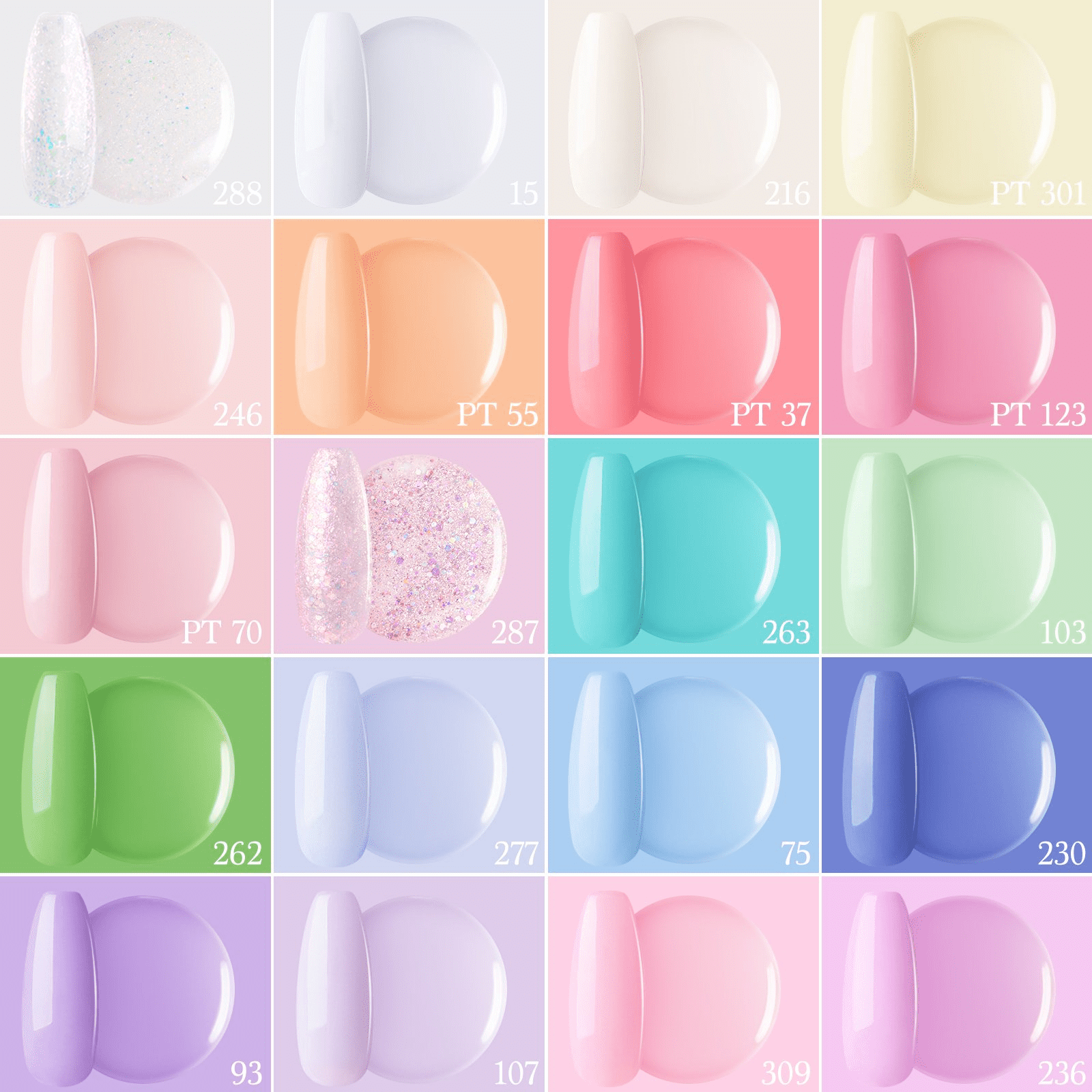 Perfect Summer Gel Nail Polish Kit, 20 Colors Gel Polish Macaron Fresh UV Nail Polish Gel Set with Glossy Base Top Coat Matte Coat, Manicure DIY Salon Nail Art Gift for Women Girls
