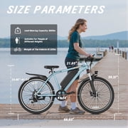 Electric Bike for Adults, 26'' Up to 50 Miles 22MPH Electric Mountain Bike with 48V Removable Battery UL2849 (Blue)