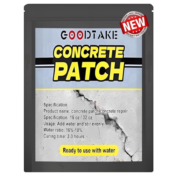 GOODTAKE Concrete Repair - Permanent Crack & Hole Filler for Driveways, Sidewalks & Foundations | Heavy-Duty Patching Compound | Easy to Use & Durable Indoor Outdoor Solution (32 oz)