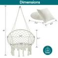 thumbnail image 2 of JoyView Macrame Hammock Chair with 2 Cushions and Hardware Kits,Cotton Rope Swing Chair for Indoor Outdoor Bedroom Patio Garden,Max 330lbs- Beige, 2 of 6