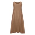 thumbnail image 4 of Ovzne Robes d'Été pour Femmes 2025 Robe d'Été Mode d'Été pour Femmes Décontractée Couleur Unie Sans Manches Col Rond Robe avec Poches Jupe Robe pour Femmes Liquidation, 4 of 6