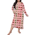 thumbnail image 2 of siminseming Chemises de Nuit de Noël pour Femmes & Chemises de Nuit Grande Taille Robe de Nuit Décontractée Imprimé Nœud Papillon Manches Longues Col Rond Extensible Vêtements & Accessoires, 2 of 5