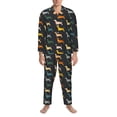 thumbnail image 3 of Sikiie Plaid Dachshund Mens Pajama Set, Soft Warm Long Sleeve Sleepwear, Cozy Button-Down Pjs for Men-X-Large, 3 of 7