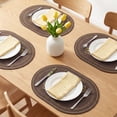 thumbnail image 2 of REGALWOVEN Rustic Oval Placemats Set of 4 Cotton Linen Placemats for Dining Table Decor Washable Kitchen Table Mat Wipe Clean Brown 17.7x12.6inch, 2 of 6
