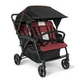 thumbnail image 1 of Foundations Gaggle Odyssey 4-Seat Quad Stroller, Reclining Bench Seats with Canopy, Red/Black​, 1 of 8
