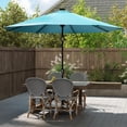 thumbnail image 2 of Costway 10 FT Solar Patio Umbrella with 96 LED Lights 35° Adjustable Tilt Vented Top Turquoise, 2 of 10
