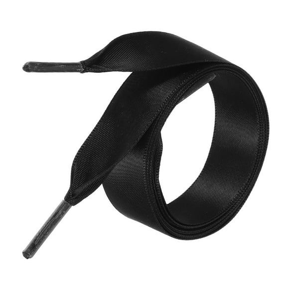 BESTOYARD Durable Black Ribbon Shoestrings Lightweight with Glossy Texture for Shoes
