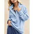 thumbnail image 4 of Sweatshirt for Women Oversized Casual Long Sleeve Button Henley Neck Pullover Tops Outfits Clothes XL, 4 of 9