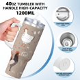 thumbnail image 3 of Vsdgher Chicken Pattern 40 oz Tumbler with Handle and Straw Lid | Insulated Cup Reusable Stainless Steel Water Bottle Travel Mug | Gifts for Women Men Him Her, 3 of 8