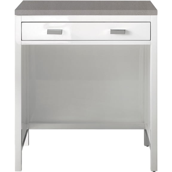 James Martin Vanities E444-Cu30-3Gex Addison 30" Makeup Vanity Set - White