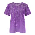 thumbnail image 4 of Purple Womens Tops Plus Size V Neck T Shirts Short Sleeve Tops Casual Summer Tshirts Loose Fit Tee Shirts for Women, 4 of 4