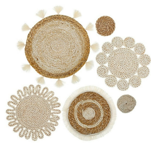 Wall Hanging Woven Corn Husks Decorative Baskets, Set of 6