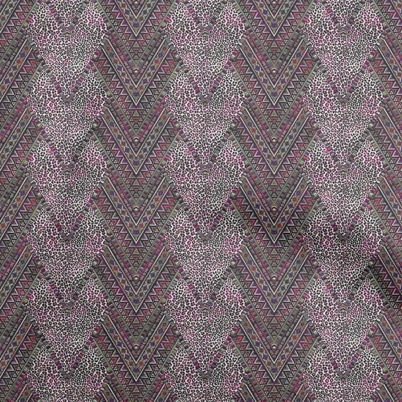 oneOone Rayon Fuschia Pink Fabric African Aztech With Animal Skin Sewing Craft Projects Fabric Prints By Yard 56 Inch Wide