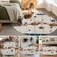 thumbnail image 5 of Round Rug 4Ft Washable Non-Slip, Independence Day Circle Area Rugs for Living Room Bedroom, Red Blue Stars Stripes Flag Wooden Indoor Floor Mats Carpet Runner for Home Decor Aesthetic, 5 of 8