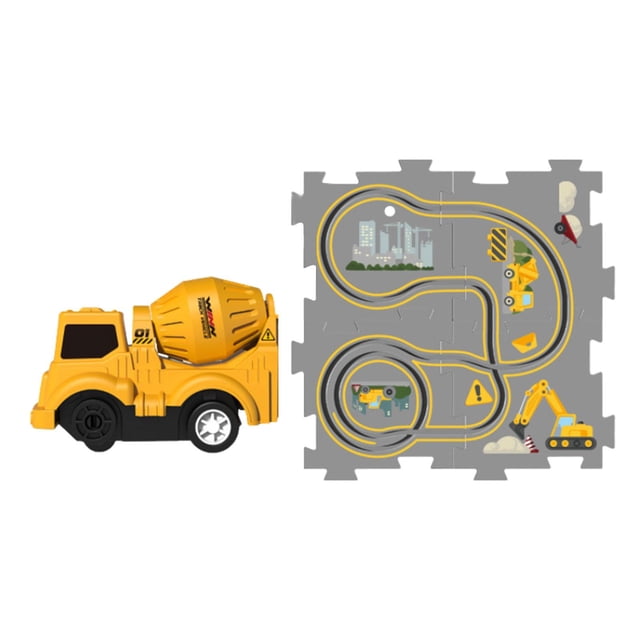 Juego de rompecabezas de vías para niños, vehículo de juguete , pista de juguete, bloques de construcción, carril, juguetes de construcción B rompecabezas de 4 piezas