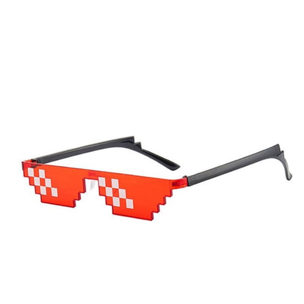 2@#Trendy Cool Funny Vintage Shades Eyewear Auto Parts Sunglasses Men Women Coding Pixel Thug Life Mosaic Glasses SunglassesPurple pixel style He Qiyong unisex