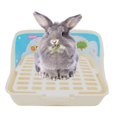 thumbnail image 1 of Rabbit Cage Litter Box Easy to Clean Potty Trainer for Cat Adult Guinea Pig Ferret Small Animals (White), 1 of 1