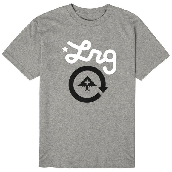 LRG Men's Cycle Logo Tee, Charcoal Snow Heather, Medium