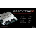 thumbnail image 3 of Procesador AMD Ryzen 7 7800X3D de 8 núcleos a 5.0 GHz con Cooler, 3 of 5