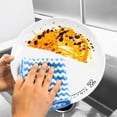 thumbnail image 3 of Toalla de limpieza de platos multifunción para el hogar, paño de microfibra absorbente a rayas, suministros de cocina, 25x25cm, 3 of 4