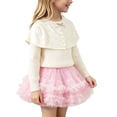 thumbnail image 2 of Enjoytime Outfits for Girls Print Long Sleeve Knit Sweater Tulle Skirt 2 Piece Set Kids Toddler Holiday Party Girl Outfit, 2 of 5