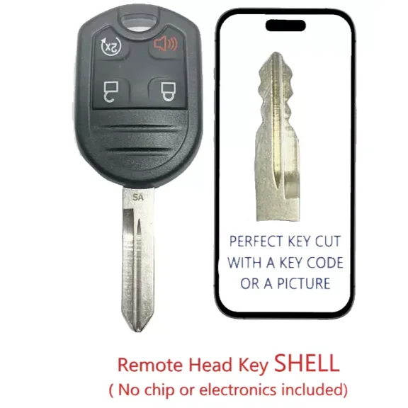 Key Cut   Remote Key Shell for Ford F Series Explorer 2011-2020 PN: 5912561