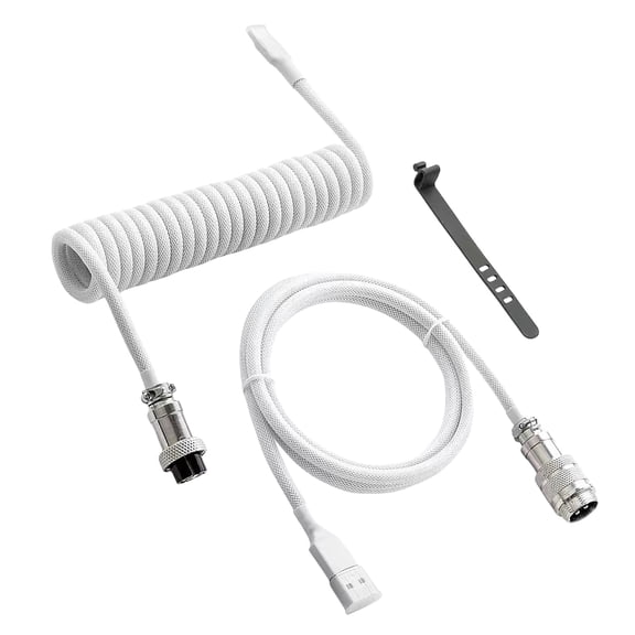 High Performances USB Coiled Cable for Gaming Keyboards Metal Aviation Plugs Mechanical Keyboards Cable 180cm/70.87inch