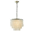 thumbnail image 2 of 3-Light 18 in Coastal Capiz Seashells Chandeliers in Antique Bronze Farmhouse Natural Chandelier with Rectangle Shells for Dining Room, 2 of 9