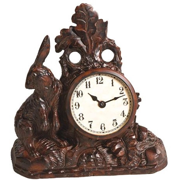 Mantle Mantel Clock Rabbit Cast Resin New Quartz Movement Battery