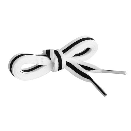 black and white striped shoelaces