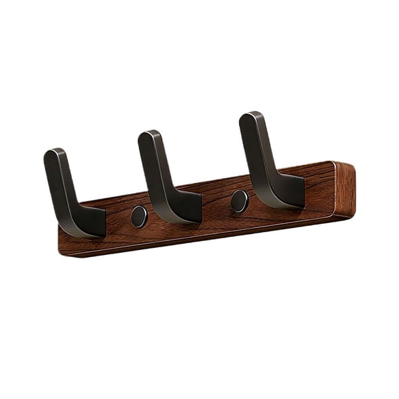 Wall Mounted Coat Rack, 2026 New Upgrade Entryway Hanging Coat Rack, Metal Wood Coats Rail with 3 Hooks Rail for Scarf, Bag, Towel, Key, , Hat