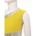 thumbnail image 6 of YONGHS Girls Liturgical Praise Dance Dress One Shoulder Asymmetrical Lyrical Contemporary Dancewear Yellow 6, 6 of 7