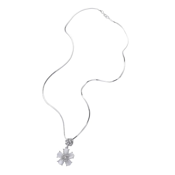 Collar Yuyangstore Colgante de Cristal Plata 5.3x3.2cm