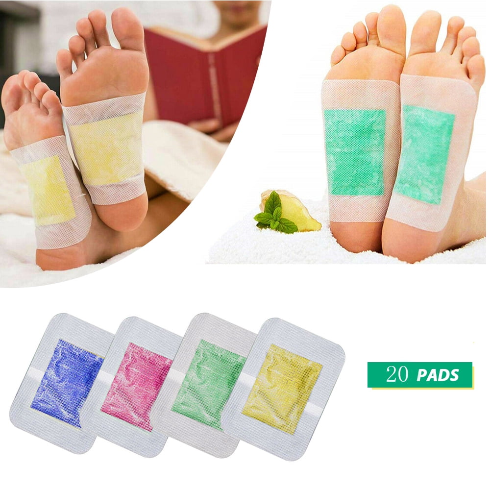 20 Pairs Organic Herbal Cleansing Detox Pads, Ginger Detox Foot Pads