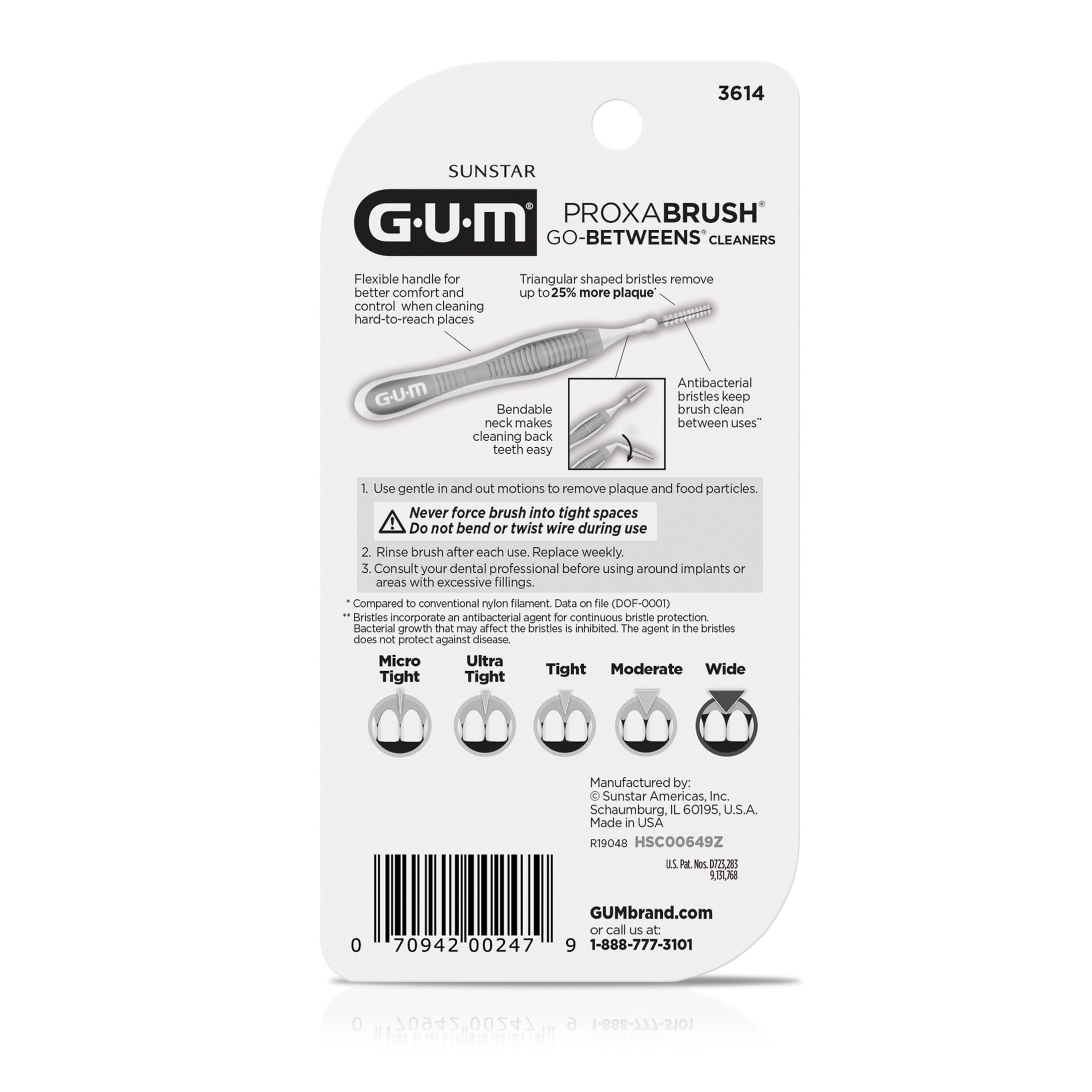 (2 pack) GUM Proxabrush Go-Betweens - Wide, Interdental Brushes, Soft Bristled Dental Picks, 10 Count