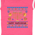 thumbnail image 4 of Inktastic Happy Hanukkah Sweater Style Design with Menorah and Dreidel Boys or Girls Baby Bodysuit, 4 of 5