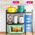 thumbnail image 4 of Adjustable Microwave Stand,Microwave Oven Rack Shelf Heavy Duty 3-Tier Shelf with 9 Hooks for Kitchen Shelves Counter Top Organizer, Holds 180lbs Bakers Racks for Kitchens,with Cutting Boards Stand, 4 of 8