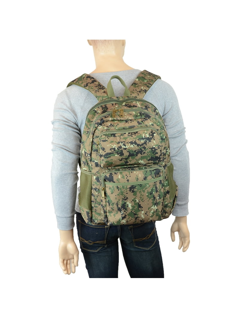 Military Camouflage Woodland Print Water Resistant Backpack